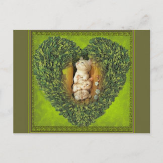 Heart with cats postkarte