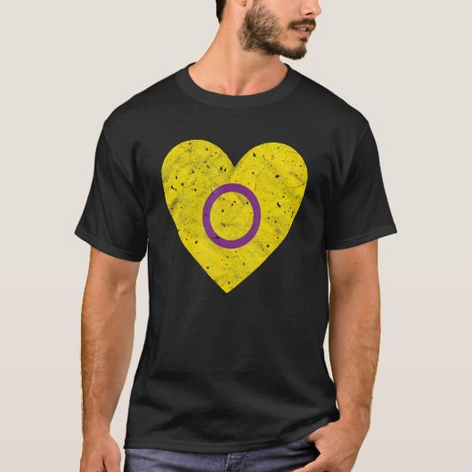 Heart with Intersex Flag Pride Month T-Shirt (Vorderseite)