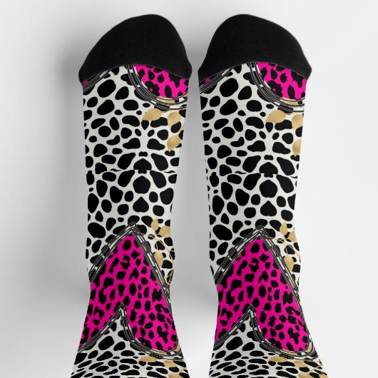 heart, with leopard  socken (Oben)