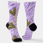 heart, with leopard  socken (Gewinkelt)