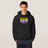 Heart with Non Binary Flag   Nonbinary Pride Month Hoodie (Vorne ganz)