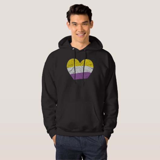 Heart with Non Binary Flag   Nonbinary Pride Month Hoodie (Vorne ganz)