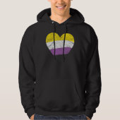 Heart with Non Binary Flag Nonbinary Pride Month Hoodie (Vorderseite)