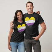 Heart with Non Binary Flag   Nonbinary Pride Month T-Shirt (Unisex)