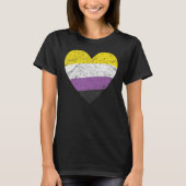 Heart with Non Binary Flag Nonbinary Pride Month T-Shirt (Vorderseite)