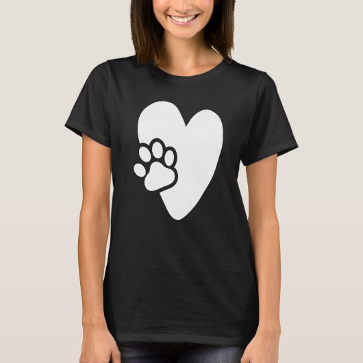 Heart with Paw Pet Design for Puppies Dogs Lovers  T-Shirt (Vorderseite)