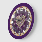 Heart with Purple  Große Wanduhr (Winkel)