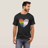 Heart With Rainbow And Transgender Flag For Pride T-Shirt (Vorne ganz)