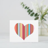 heart with vertical color-stripes postkarte (Stehend Vorderseite)