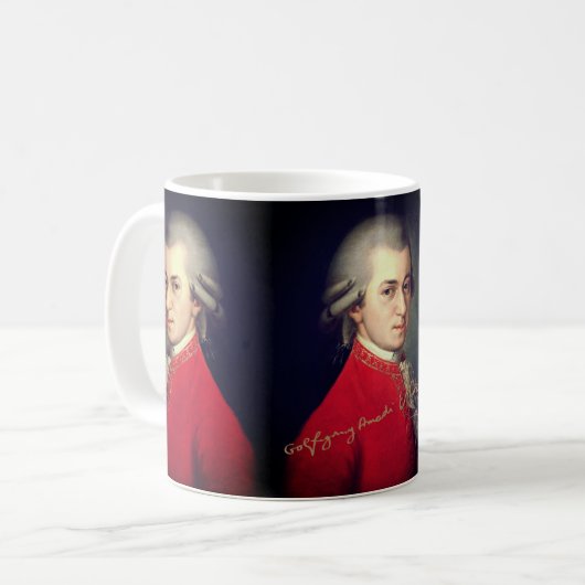 ♥ Heart Wolfgang Amadeus Mozart with signature ♥ Kaffeetasse (Vorderseite Links)