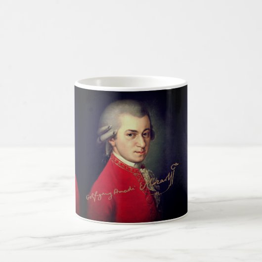 ♥ Heart Wolfgang Amadeus Mozart with signature ♥ Kaffeetasse (Mittel)