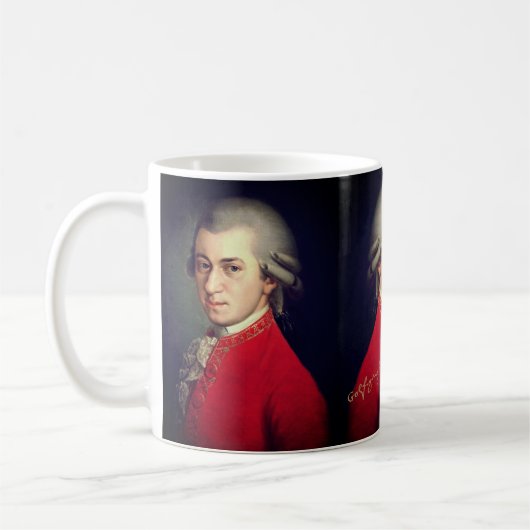 ♥ Heart Wolfgang Amadeus Mozart with signature ♥ Kaffeetasse (Links)