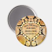 Heart Wood Rings Timber Speichern Sie das Date Mag Magnet (Vorderseite/Rückseite)