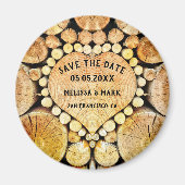 Heart Wood Rings Timber Speichern Sie das Date Mag Magnet (Vorne)