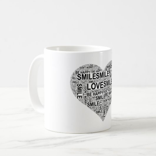Heart Word Art Tasse (Vorderseite Links)