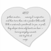 Heart Words Explaining and Artist Whimsical Art Aufkleber (Vorderseite)