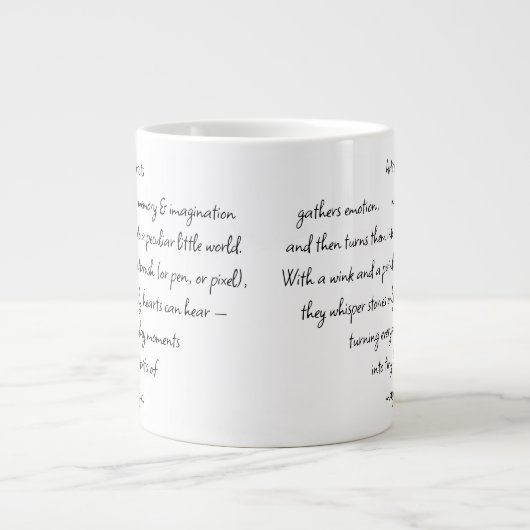 Heart Words Explaining and Artist Whimsical Art Jumbo-Tasse (Vorderseite)
