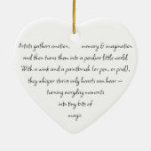 Heart Words Explaining and Artist Whimsical Art Keramik Ornament (Hinten)