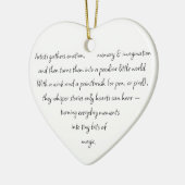 Heart Words Explaining and Artist Whimsical Art Keramik Ornament (Links)