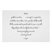 Heart Words Explaining and Artist Whimsical Art Poster (Vorderseite)