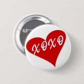 Heart XOXO Kisses Hugs Valentine's Day Button (Vorne & Hinten)
