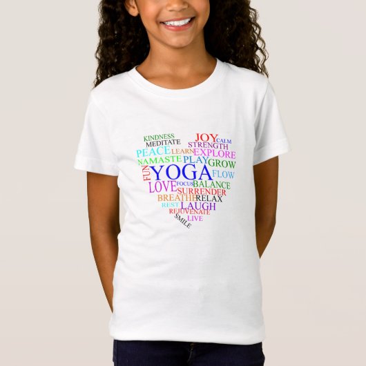 Heart Yoga T - Shirt - Yoga Geschenk für Mädchen (Vorderseite)
