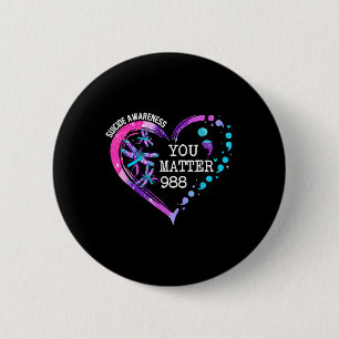 Heart You 988 Selbstmordpräventionsbewusstsein Lib Button