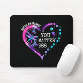 Heart You 988 Suicide Prevention Awareness Mousepad (Mit Mouse)