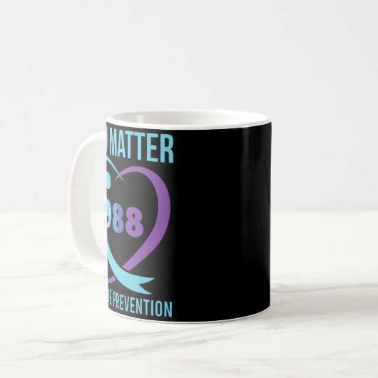 Heart You Problem 988 Suicide Prevention Awareness Kaffeetasse (Vorderseite Links)