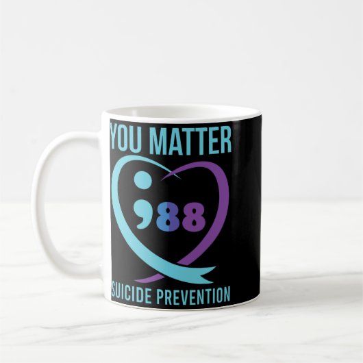 Heart You Problem 988 Suicide Prevention Awareness Kaffeetasse (Links)