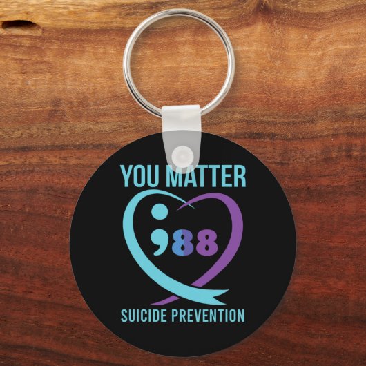 Heart You Problem 988 Suicide Prevention Awareness Schlüsselanhänger (Vorderseite)