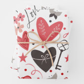 "Heart you" romantisch Geschenkpapier Set (Beispiel)