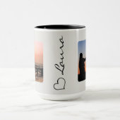 Heart Your Name Photo Script Custom Gift Mug Tasse (Zentrum)