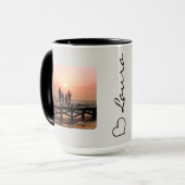 Heart Your Name Photo Script Custom Gift Mug Tasse (Vorderseite Links)
