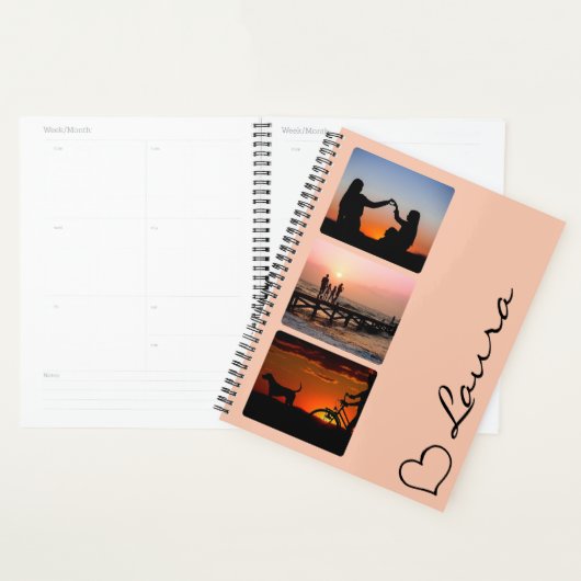 Heart Your Name Photo Script Custom Gift Planner Planer (Anzeige)