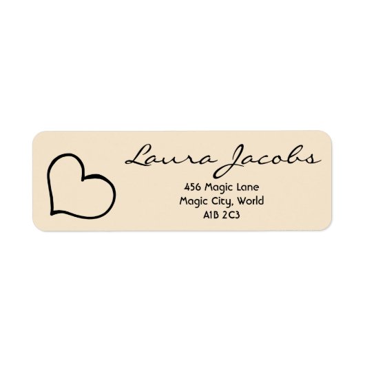 Heart Your Name Script Custom Gift Address Labels (Vorne)