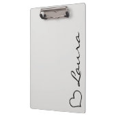 Heart Your Name Script Custom Gift Clipboard Klemmbrett (Links)