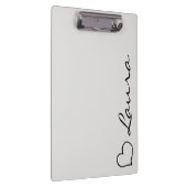 Heart Your Name Script Custom Gift Clipboard Klemmbrett (Rechts)