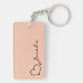 Heart Your Name Script Custom Gift Keychain Schlüsselanhänger (Rückseite)