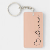 Heart Your Name Script Custom Gift Keychain Schlüsselanhänger (Vorderseite)
