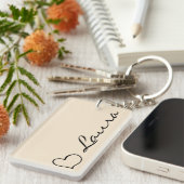 Heart Your Name Script Custom Gift Keychain Schlüsselanhänger (Vorderseite rechts)