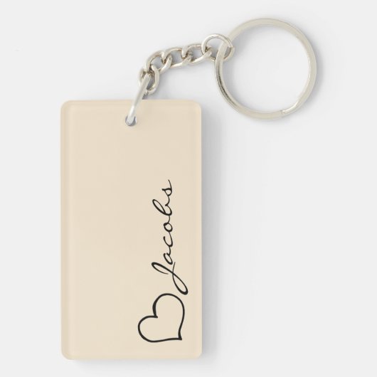 Heart Your Name Script Custom Gift Keychain Schlüsselanhänger (Rückseite)