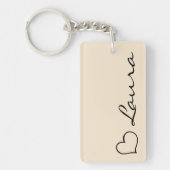 Heart Your Name Script Custom Gift Keychain Schlüsselanhänger (Vorderseite)