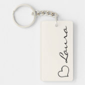 Heart Your Name Script Custom Gift Keychain Schlüsselanhänger (Vorderseite)