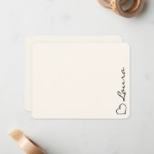 Heart Your Name Script Custom Gift Note Card Mitteilungskarte (Vorderseite/Rückseite Beispiel)
