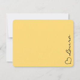 Heart Your Name Script Custom Gift Note Card Mitteilungskarte