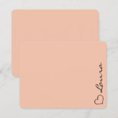 Heart Your Name Script Custom Gift Note Card Mitteilungskarte (Vorne/Hinten)