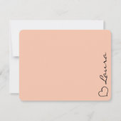 Heart Your Name Script Custom Gift Note Card Mitteilungskarte (Vorderseite)