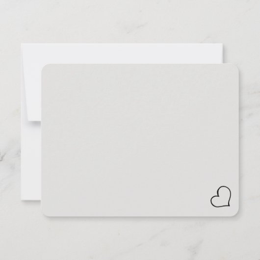 Heart Your Name Script Custom Gift Note Card Mitteilungskarte (Rückseite)