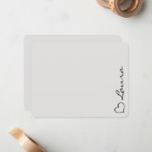 Heart Your Name Script Custom Gift Note Card Mitteilungskarte (Vorderseite/Rückseite Beispiel)